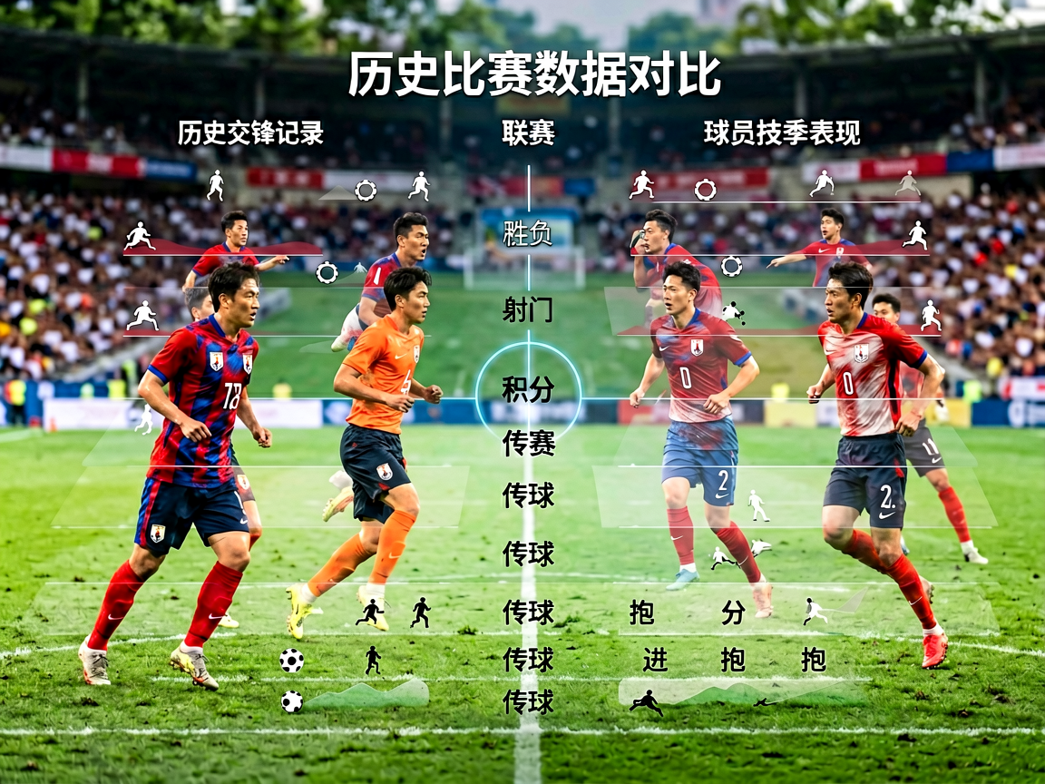 历史比赛数据对比图表，展示球队过往交锋记录和趋势分析